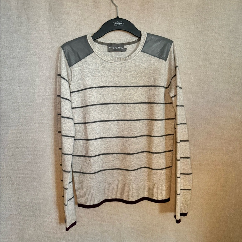 Michael Stars Gray Cashmere Blend Striped Sweater Women's 1 (Small)
